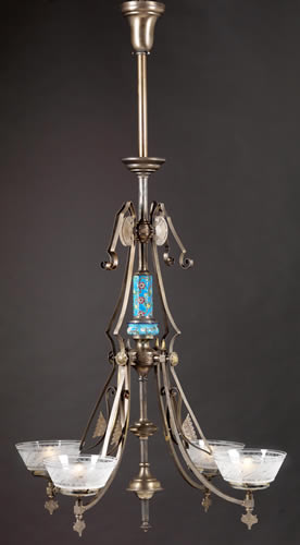 4-Light Aesthetic Eastlake Gas Chandelier